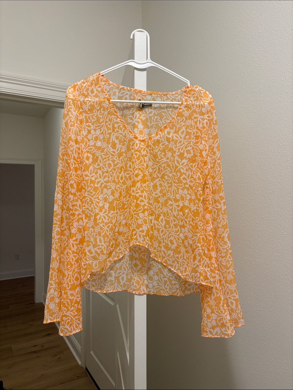 Show Me Your Mumu Orange Bell Sleeve Blouse